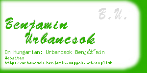 benjamin urbancsok business card